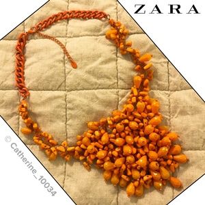 Zara Necklace with Orange Stones and Beads